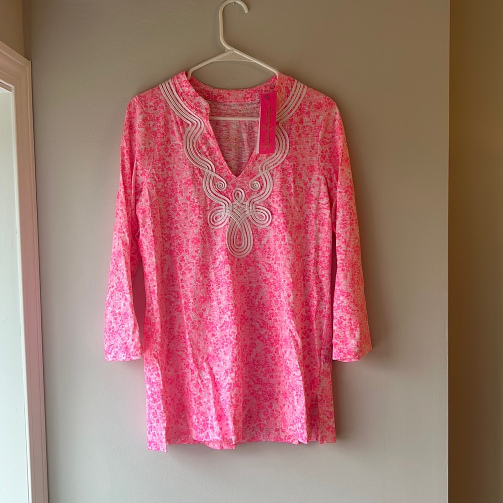 NWT Lily pulitzer pink and white size medium tunic